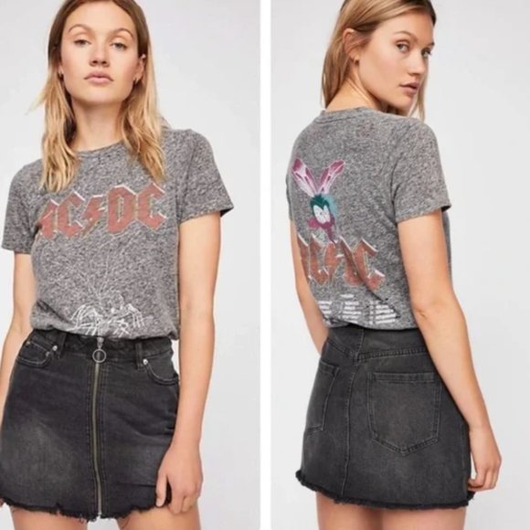 Free People We The Free Zip It Up black Denim Skirt Size 25 - Picture 1 of 13